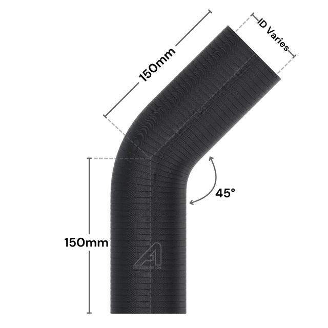 Silicone Fluoro 45 Degree Wrapped Hose